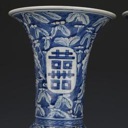 大清康熙青花狩獵圖觀音瓶 仿古瓷器 舊貨老貨 古董古玩 收藏品 歷史價格詳細信息