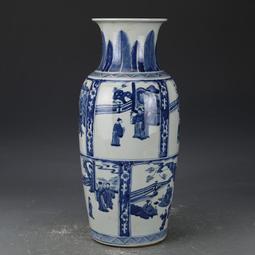 大清康熙青花狩獵圖觀音瓶 仿古瓷器 舊貨老貨 古董古玩 收藏品 歷史價格詳細信息