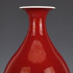 清乾隆郎紅釉玉壺春瓶 仿古瓷器 古董古玩 舊貨老貨收藏品手工 歷史價格詳細信息