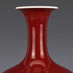 清乾隆郎紅釉玉壺春瓶 仿古瓷器 古董古玩 舊貨老貨收藏品手工 歷史價格詳細信息