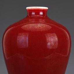 清乾隆郎紅釉玉壺春瓶 仿古瓷器 古董古玩 舊貨老貨收藏品手工 歷史價格詳細信息