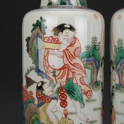 大清康熙五彩人物紋棒槌瓶 古瓷器古董古玩包老保真老瓷器 歷史價格詳細信息