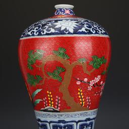 元青花瓷胎琺瑯彩景泰藍掐絲纏枝牡丹梅瓶古董古玩收藏品老瓷器 歷史價格詳細信息