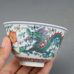 大清雍正斗彩龍鳳紋杯古董古玩包老保真收藏真品老物件老貨瓷器 歷史價格詳細信息