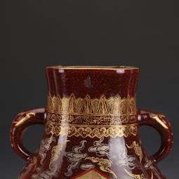 清康熙豇豆紅弦紋瓶古董古玩收藏真品仿古瓷器擺件老物件舊貨老貨 歷史價格詳細信息