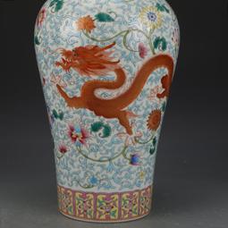 大清雍正胭脂紅描金浮雕昆蟲玉壺春瓶 仿古瓷器古董古玩收藏真品 歷史價格詳細信息