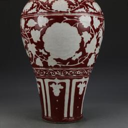 元祭藍開窗釉里紅龍紋罐 古董古玩收藏品 仿古瓷器擺件舊貨老貨 歷史價格詳細信息