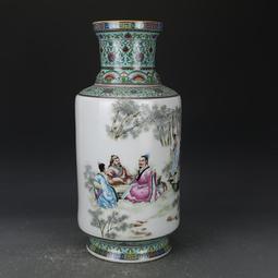 乾隆御制紅地粉彩花鳥六方瓶 古董古玩景德鎮仿古瓷器收藏品 歷史價格詳細信息