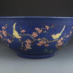 大明宣德祭藍魚藻紋碗 景德鎮仿古瓷器古董古玩老貨收藏真品 歷史價格詳細信息