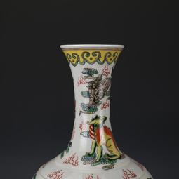 大清康熙五彩人物紋棒槌瓶 古瓷器古董古玩包老保真老瓷器 歷史價格詳細信息