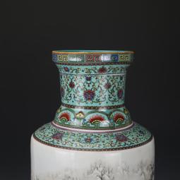 大清乾隆胭脂紅開窗山水碗古董古玩包老保真收藏真品老物件老貨 歷史價格詳細信息