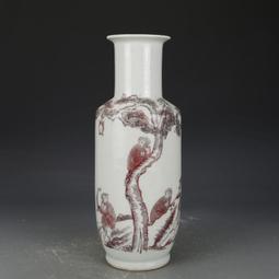 大清康熙祭藍五彩花鳥紋觀音瓶 仿古瓷器古董真品古玩收藏擺件 歷史價格詳細信息