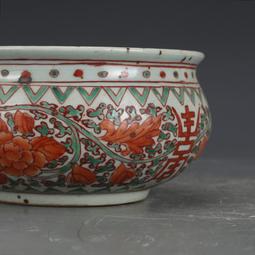 古董古玩瓷器收藏明萬歷五彩手繪魚藻紋荷葉罐老物件包老39/36 歷史價格詳細信息