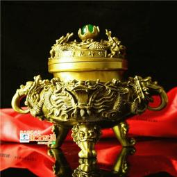 純銅香爐九龍香爐鼎香爐龍頭雙龍香爐大號家用寺廟佛堂祠堂擺件 歷史價格詳細信息