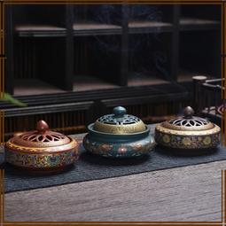 (送防火棉)鏤空復古心經香爐檀香爐盤香爐環香盒cha道香道焚香盒 歷史價格詳細信息