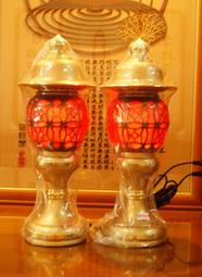 全新 / 佛燈 / 銅製 / 紅棕色燈罩 / 紅光 /  25 公分高 直徑 10 公分 / 一組 2 個 歷史價格詳細信息