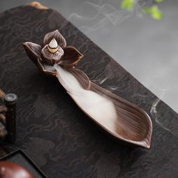 立減20線香爐實木質家用室內茶桌沉香臥香爐檀香爐創意茶道點香江舟香插 歷史價格詳細信息