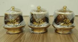 全新 / 銅製 / 供佛杯 / 咖啡色底 / 招財進寶字 / 總高約 11 公分 / 3 個一組 歷史價格詳細信息