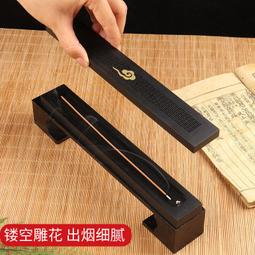 木質檀香香薰家用香盒紫竹線香盒花梨木室內cha道臥香爐家用臥香爐 歷史價格詳細信息