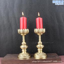 黃銅燭臺擺件純銅蠟燭臺佛前供佛觀音財神佛堂家用香燈酥油燈座 歷史價格詳細信息