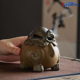 【精選】【精選】禪意陶瓷瑞獸狻猊麒麟金蟾盤香爐創意家用室內茶室桌面香薰爐擺設 歷史價格詳細信息