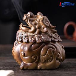 【精選】【精選】禪意陶瓷瑞獸狻猊麒麟金蟾盤香爐創意家用室內茶室桌面香薰爐擺設 歷史價格詳細信息
