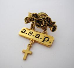 【戴大花】SIO BELL TULLY NY 來自紐約 鐵灰色圓牌 牡羊座符號 山羊頭符號 領帶 領口別針-#G12 歷史價格詳細信息