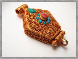 尼泊爾手工米盒純銅八吉祥彫花米壺藏式密宗供佛用品高18.5cm 歷史價格詳細信息