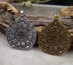 【香巴拉】藏銀九宮八卦牌(大) / 4.8公分 / 雕刻精美 歷史價格詳細信息