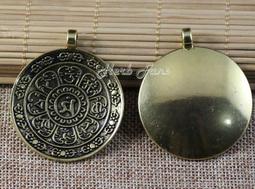 八字真言文殊咒輪鋼合金吊墜(1入) 歷史價格詳細信息