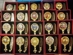 鏡梳套裝梳子鏡女陪嫁妝檀木刻字婚慶木梳禮品一對禮物結婚梳對梳 歷史價格詳細信息