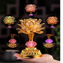 佛前供燈led七彩水晶蓮花燈家用神臺關公財神觀音荷花燈插電一對  露天市集  全臺最大的網路購物市集 歷史價格詳細信息