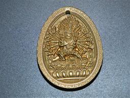 【雙面大威德金剛】彩色圓形琉璃護身掛墜 直徑約 3.5cm 含項鍊 [71241] 歷史價格詳細信息