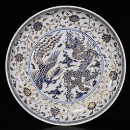 古瓷器 古董瓷器 大明宣德青花龍紋留白雕刻紋梅瓶2（40.5&times;27cm）1800-3905 歷史價格詳細信息