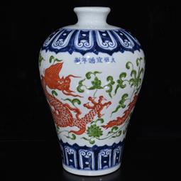 古瓷器 古董瓷器 大明宣德青花龍鳳五貢（香爐26.5&times;20.5cn花觚26&times;15cm蠟臺28.5&times;13cm）1000-5 歷史價格詳細信息