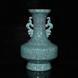 古瓷器 古董瓷器 大清乾隆黃釉雕刻竹節紋玉壺春瓶（有一對）（42&times;27cm）1400-5774 歷史價格詳細信息