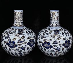 古瓷器 古董瓷器 大明宣德青花龍鳳五貢（香爐26.5&times;20.5cn花觚26&times;15cm蠟臺28.5&times;13cm）1000-5 歷史價格詳細信息