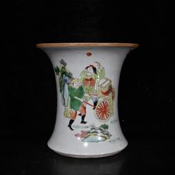 古瓷器 古董瓷器 大清康熙黃釉開片描金玉壺春瓶（接老底）（有一對）（21&times;12cm）400-17830 歷史價格詳細信息