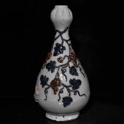 古瓷器 古董瓷器 元代霽藍留白雕刻龍紋梅瓶（51&times;26cm）1800-3908 歷史價格詳細信息