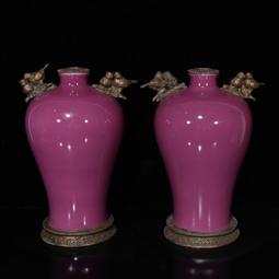 大清雍正胭脂紅描金浮雕昆蟲玉壺春瓶 仿古瓷器古董古玩收藏真品 歷史價格詳細信息