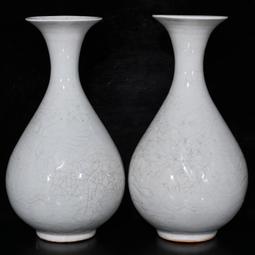 古瓷器 古董瓷器 宋代影青雕刻捏花塔瓶（40&times;23cm） 800-7726 歷史價格詳細信息