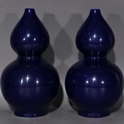 古瓷器 古董瓷器 明藍釉五彩麒麟鳳紋獸耳葫蘆瓶32&times;16:200-27817 歷史價格詳細信息