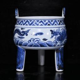 古瓷器 古董瓷器 大明宣德青花龍紋留白雕刻紋梅瓶2（40.5&times;27cm）1800-3905 歷史價格詳細信息