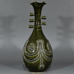 古瓷器 古董瓷器 宋代汝窯薄胎開片雙耳瓶（柴窯燒制）（23&times;11cm）200-27822 歷史價格詳細信息