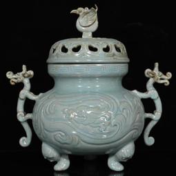 古瓷器 古董瓷器 宋代汝窯薄胎開片雙耳瓶（柴窯燒制）（23&times;11cm）200-27822 歷史價格詳細信息