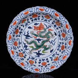 古瓷器 古董瓷器 明宣德青花龍紋獸耳瓶36.5&times;15:400-19737 歷史價格詳細信息