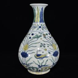 古瓷器 古董瓷器 明正德黃地綠彩梵文梅瓶40&times;27:800-9703 歷史價格詳細信息