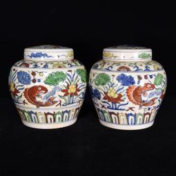 古瓷器 古董瓷器 明成化掐絲琺瑯彩魚藻紋瓶24&times;15:600-11684 歷史價格詳細信息