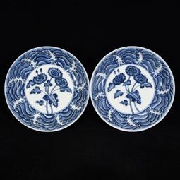 古瓷器 古董瓷器 明宣德青花秋葵花卉紋如意耳瓶25&times;18:300-21837 歷史價格詳細信息