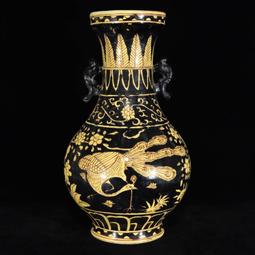 古瓷器 古董瓷器 明嘉靖五彩鳳紋雙耳瓶35&times;21:350-19726 歷史價格詳細信息